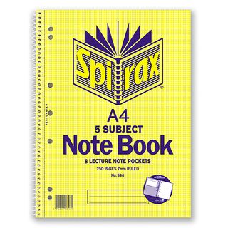 SPIRAX 596 5 SUBJECT NOTEBOOK A4 250 PG