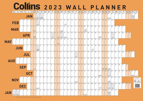 COLLINS WALL PLANNER A3 LAMINATED ODD/YR