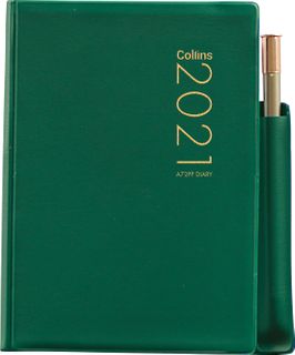 COLLINS DIARY A72PP GREEN w PENCIL O/Y