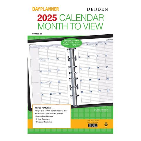 Debden Desk Dayplanner Refill 2025 M/P