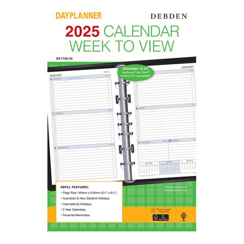 Debden Desk Dayplanner Refill 2025 W/V