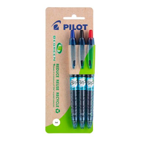 Pilot BeGreen B2P Gel Fine Assorted PK3