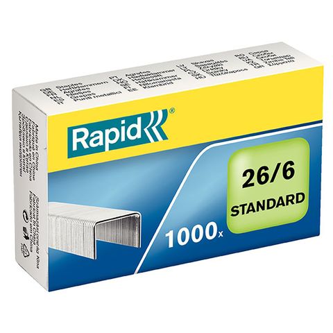 RAPID STAPLES 26/6MM BX1000