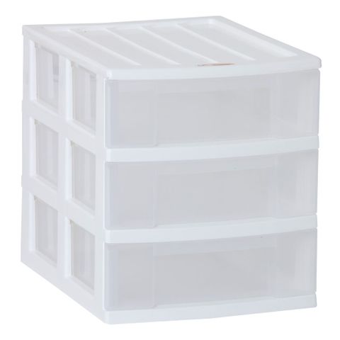 Taurus Desk Organiser 3 Drawer A4 White