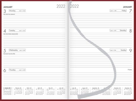 COLLINS DIARY A43 RED EVEN YEAR