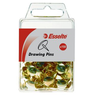 DRAWING PINS BRASS BOX/150 ESSELTE