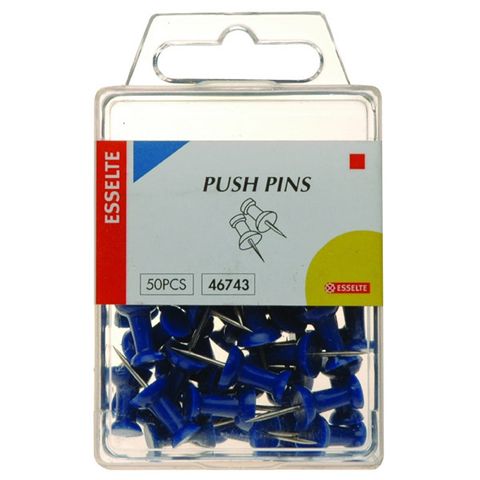 ESSELTE PUSH PINS BLUE PK50