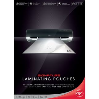 LAMINATING POUCHES GBC A4 80 MIC PKT/100