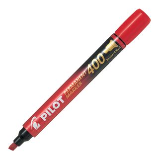 PILOT 400 PERMANENT MARKER CHISEL RED.