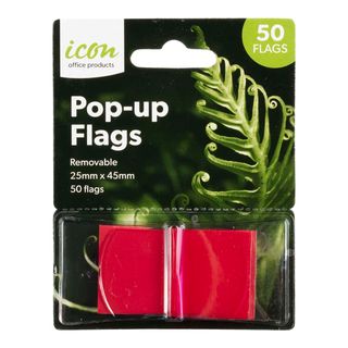 ICON POP-UP FLAGS PKT/50 RED.