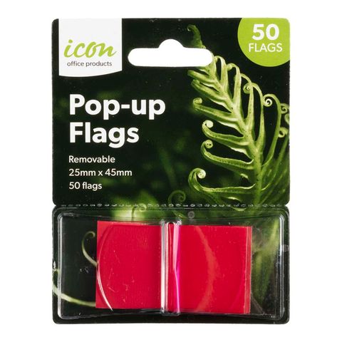 ICON POP-UP FLAGS PKT/50 RED.