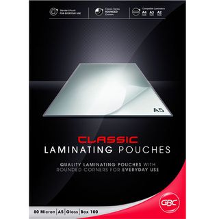 LAMINATING POUCHES A5 80 MICRONS PKT/100