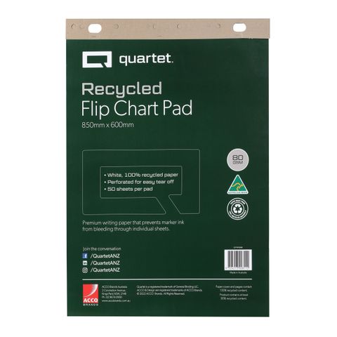 RECYCLED FLIPCHART PAD QUARTET