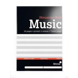 MUSIC MANUSCRIPT BOOK A4 24P 12 STAVE