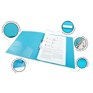 RAPESCO PP RING BINDER 2/25 A4 AQUA