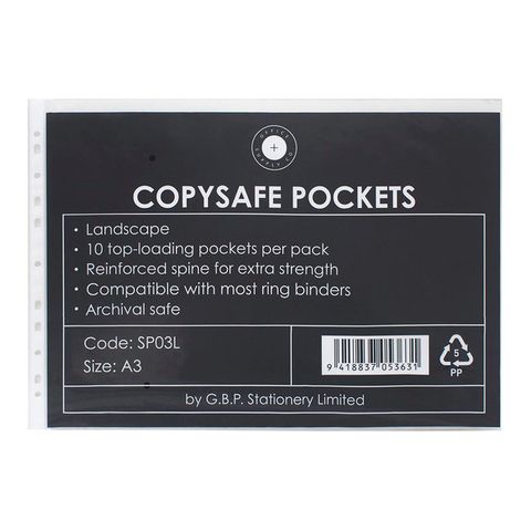 OSC COPYSAFE POCKETS A3 LANDSCAPE PK/10