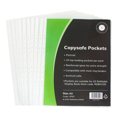 OSC COPYSAFE POCKETS A3 PORTRAIT PK/10