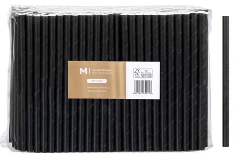 Paper Jumbo Straight StrawsBlack