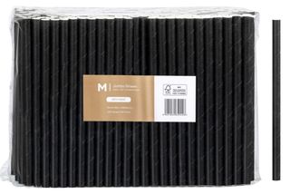 Paper Jumbo Straight StrawsBlack