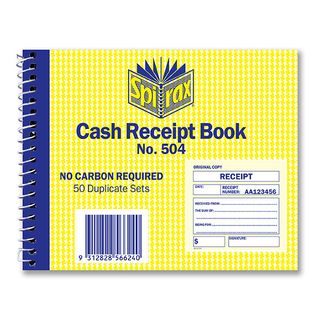 SPIRAX 504 CASH RECEIPT BOOK