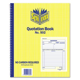 QUOTATION BOOK SPIRAX 502 50 LEAF CARBON