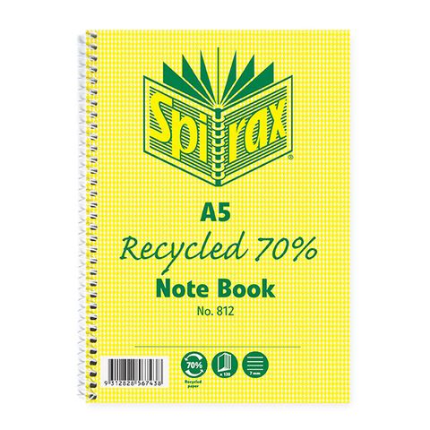 SPIRAX 812 RECYCLED NOTEBOOK A5 120 PAGE