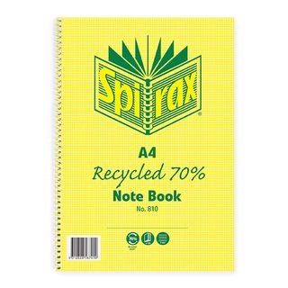 SPIRAX 810 RECYCLED NOTEBOOK A4 120 PAGE