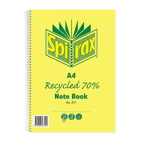 SPIRAX 811 RECYCLED NOTEBOOK A4 240 PAGE
