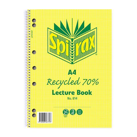 SPIRAX 814 RECYCLED LECTURE BOOK A4