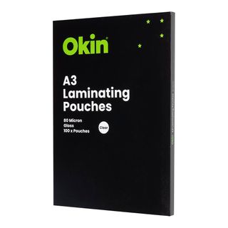 Okin Laminating Pouches A3 Gloss 80mic,