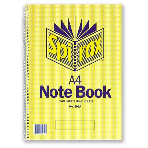 SPIRAX 595A NOTE BOOK A4 S/O 240 PAGES