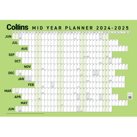 Collins Wall Planner M/y 26-27