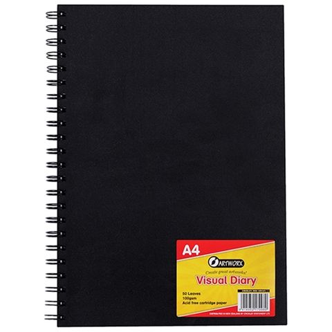 ARTWORX VISUAL DIARY A4 PP 50LEAF BLACK