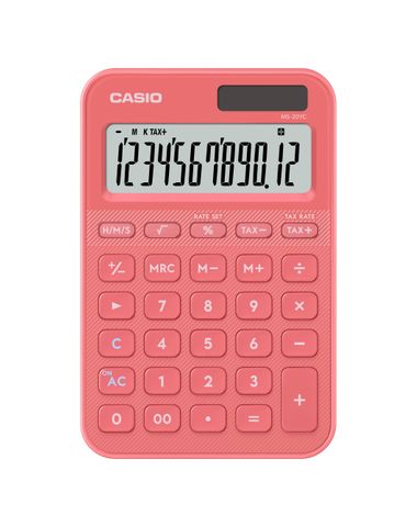 CASIO MS20YC DESKTOP CALCULATOR CORAL