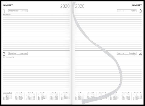 COLLINS DIARY A42 BLACK EVEN YEAR