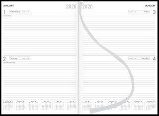 COLLINS DIARY A42 BLACK EVEN YEAR