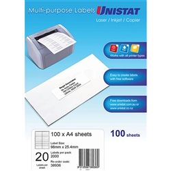 GENERAL USE LABEL UNISTAT DL20 LASER/INK