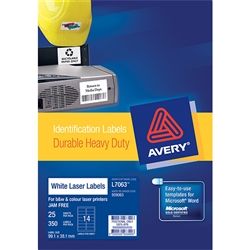 AVERY HD LASER LABELS L7063 14UP PKT/25