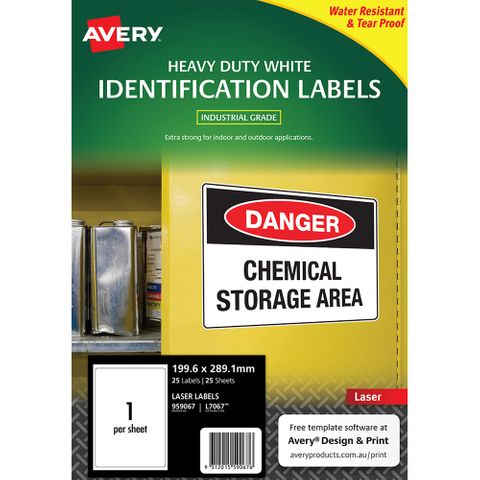 AVERY HD LASER LABELS L7067 1UP PKT/25