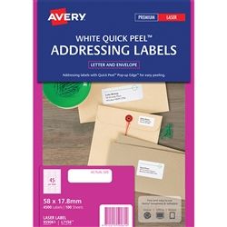 AVERY LASER LABELS L7156 QP 45UP PK/100