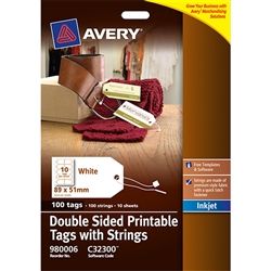 AVERY C32300 PRINTABLE TAGS 10UP PK/10