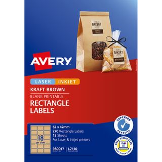 AVERY LABEL L7110 KRAFT 18UP 62X42 PK15