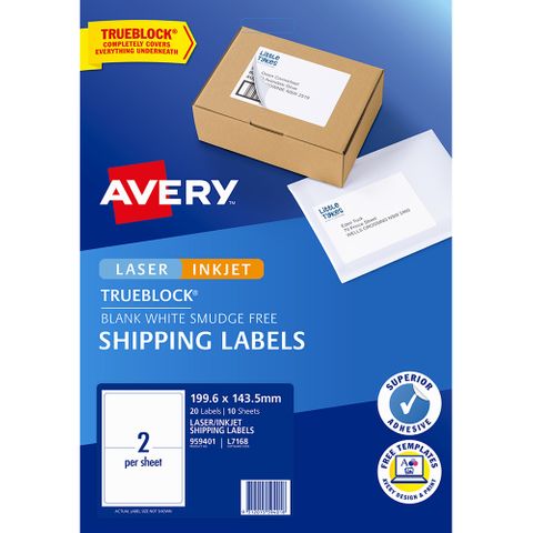 AVERY INTERNET LABELS L7168 2UP PK/10