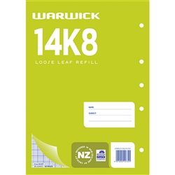 LOOSE LEAF REFILL WARWICK 14K8 QUAD