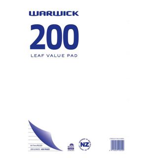 WARWICK VALUE PAD A4 200 LEAF RULED