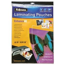 FELLOWES LAMINATING POUCH A3 80MIC PK25