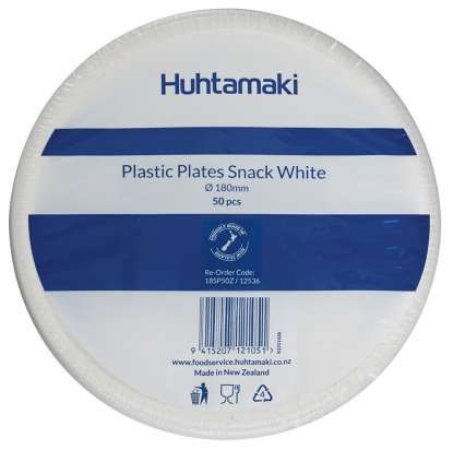 DISPOSABLE PLASTIC SIDE PLATES WHITE 180