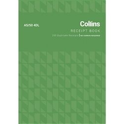 COLLINS CASH RECEIPT A5/50 4DL