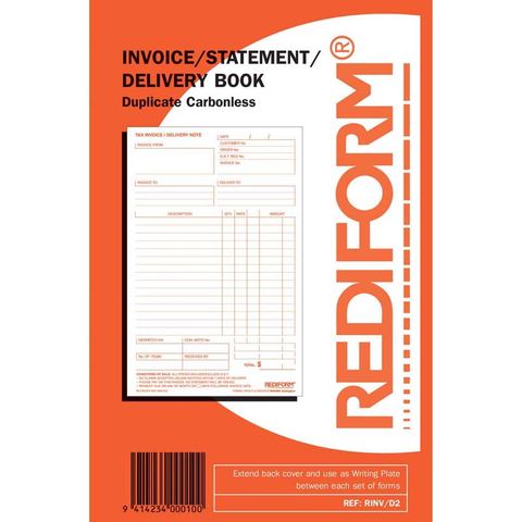 REDIFORM BOOK R/INV/D2 INVOICE STATEMENT
