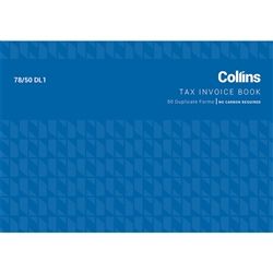 COLLINS TAX INVOICE BOOK 78/50 DL1 1MC